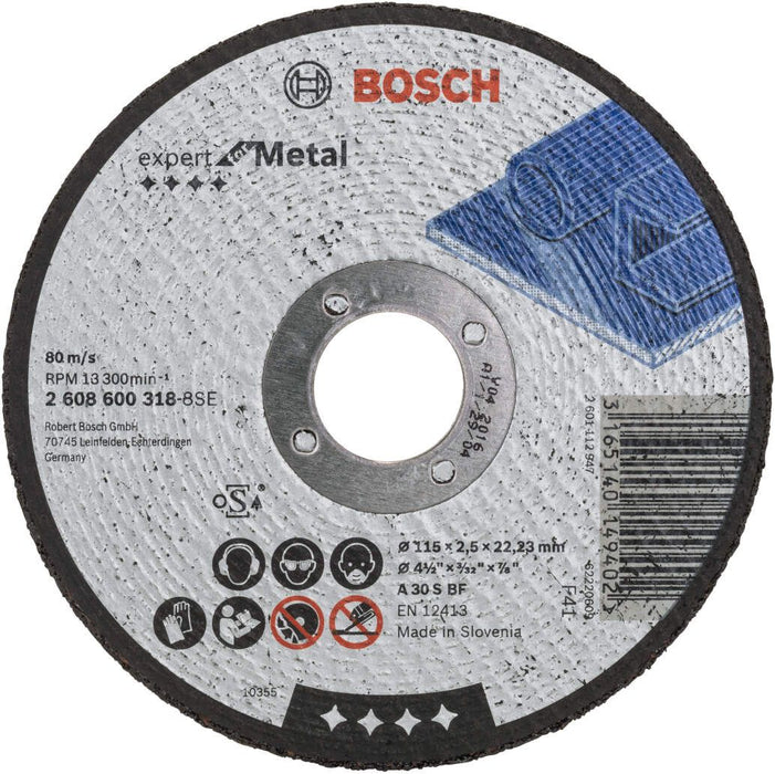 Bosch rezna ploča ravna Expert for Metal A 30 S BF, 115 mm, 2,5 mm - 2608600318 Pribor BOSCH BOSCH-2608600318 Madras doo Beograd