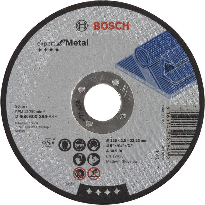 Bosch rezna ploča ravna Expert for Metal A 30 S BF, 125 mm, 2,5 mm - 2608600394 Pribor BOSCH BOSCH-2608600394 Madras doo Beograd