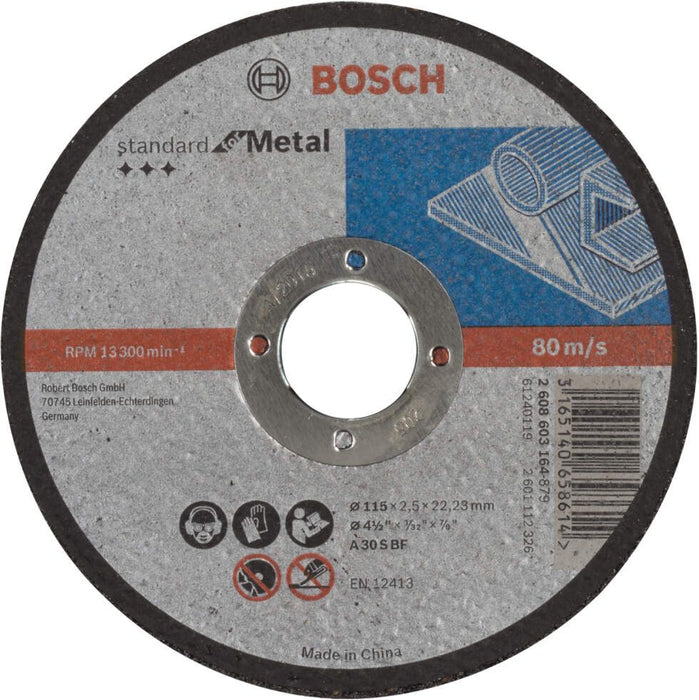 Bosch rezna ploča ravna Standard for Metal A 30 S BF, 115 mm, 22,23 mm, 2,5 mm - 2608603164 Pribor BOSCH BOSCH-2608603164 Madras doo Beograd