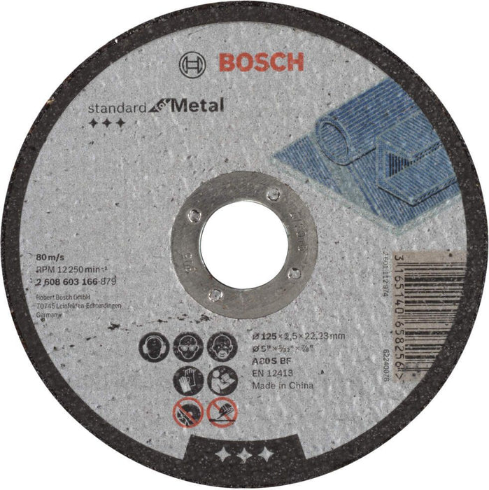 Bosch rezna ploča ravna Standard for Metal A 30 S BF, 125 mm, 22,23 mm, 2,5 mm - 2608603166 Pribor BOSCH BOSCH-2608603166 Madras doo Beograd