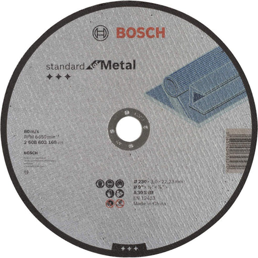 Bosch rezna ploča ravna Standard for Metal A 30 S BF, 230 mm, 22,23 mm, 3,0 mm - 2608603168 Pribor BOSCH BOSCH-2608603168 Madras doo Beograd