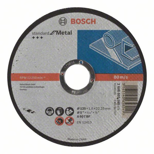 Bosch rezna ploča ravna Standard for Metal A 60 T BF, 125 mm, 22,23 mm, 1,6 mm - 2608603165 Pribor BOSCH BOSCH-2608603165 Madras doo Beograd