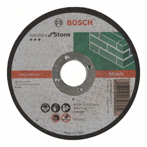 Bosch rezna ploča ravna Standard for Stone C 30 S BF, 115 mm, 22,23 mm, 3,0 mm - 2608603177 Pribor BOSCH BOSCH-2608603177 Madras doo Beograd