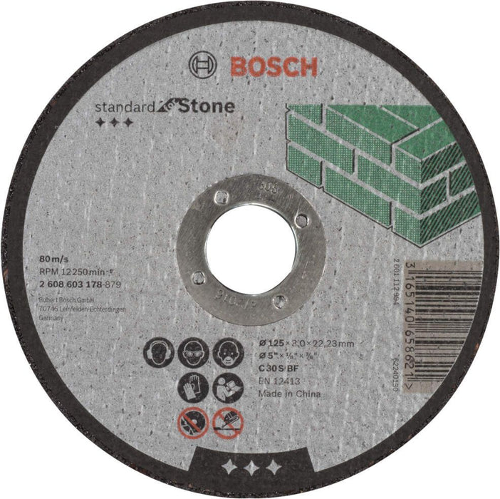 Bosch rezna ploča ravna Standard for Stone C 30 S BF, 125 mm, 22,23 mm, 3,0 mm - 2608603178 Pribor BOSCH BOSCH-2608603178 Madras doo Beograd