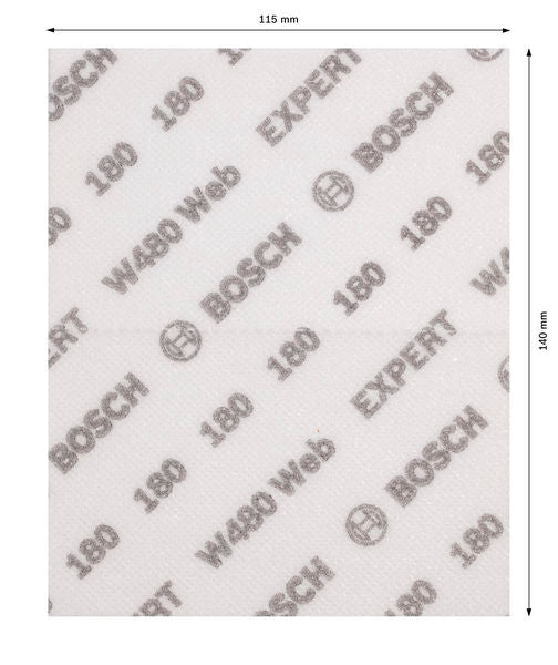 BOSCH Ručni brusni list EXPERT W480 Web 1/4, 115 mm x 140 mm, G180 - Brusni list ExW480 web,G180,2x (2608902382) Madras doo Beograd Madras doo Beograd