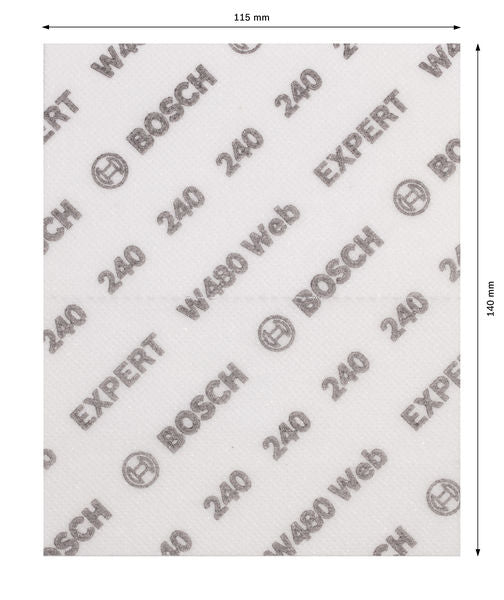 BOSCH Ručni brusni list EXPERT W480 Web 1/4, 115 mm x 140 mm, G240 - Brusni list ExW480 web,G240,2x (2608902383) Madras doo Beograd Madras doo Beograd