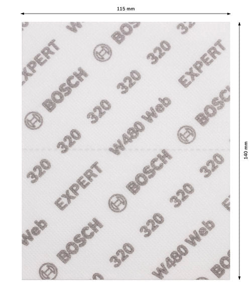 BOSCH Ručni brusni list EXPERT W480 Web 1/4, 115 mm x 140 mm, G320 - Brusni list ExW480 web,G320,2x (2608902384) Madras doo Beograd Madras doo Beograd
