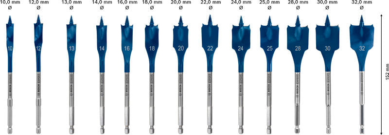 BOSCH Set EXPERT Self Cut Speed pljosnatih burgija od 10/12/13/14/16/18/20/22/24/25/28/30/32, 13 delova - Burgija glodalica 13Pc Spade Set (2608902112) Madras doo Beograd Madras doo Beograd