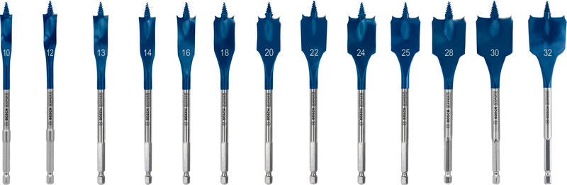 BOSCH Set EXPERT Self Cut Speed pljosnatih burgija od 10/12/13/14/16/18/20/22/24/25/28/30/32, 13 delova - Burgija glodalica 13Pc Spade Set (2608902112) Madras doo Beograd Madras doo Beograd
