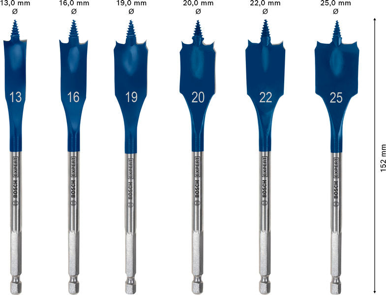BOSCH Set EXPERT Self Cut Speed pljosnatih burgija od 13/16/19/20/22/25, 6 delova - Burgija glodalica 6Pc Spade Set (2608902109) Madras doo Beograd Madras doo Beograd