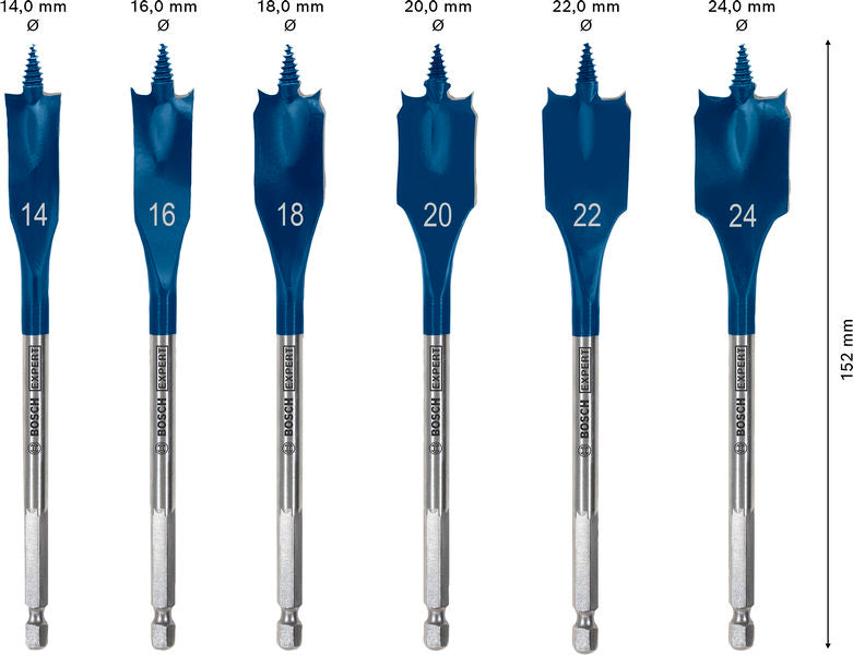BOSCH Set EXPERT Self Cut Speed pljosnatih burgija od 14/16/18/20/22/24, 6 delova - Burgija glodalica 6Pc Spade Set (2608902108) Madras doo Beograd Madras doo Beograd