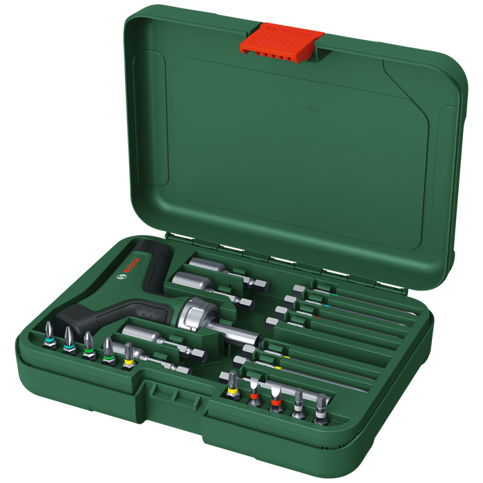 BOSCH Set odvrtača za zupčanike sa bitovima sa T drškom - Odvrtač T-Handle with Ratchet - Set (1600A02Z9T) Madras doo Beograd Madras doo Beograd