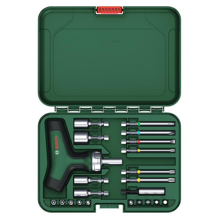 BOSCH Set odvrtača za zupčanike sa bitovima sa T drškom - Odvrtač T-Handle with Ratchet - Set (1600A02Z9T) Madras doo Beograd Madras doo Beograd