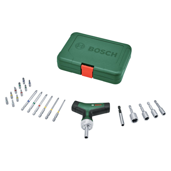 BOSCH Set odvrtača za zupčanike sa bitovima sa T drškom - Odvrtač T-Handle with Ratchet - Set (1600A02Z9T) Madras doo Beograd Madras doo Beograd