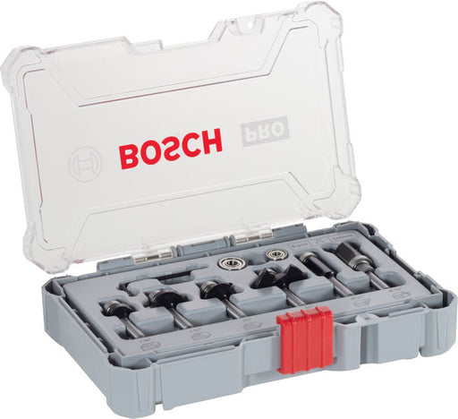 BOSCH Set PRO glodala za obaranje ivica, prihvat 1/4″, 6 delova - Set glodala 6 kom Trim&Edging 1/4" prih. (2607017470) Power Tools BOSCH Madras doo Beograd