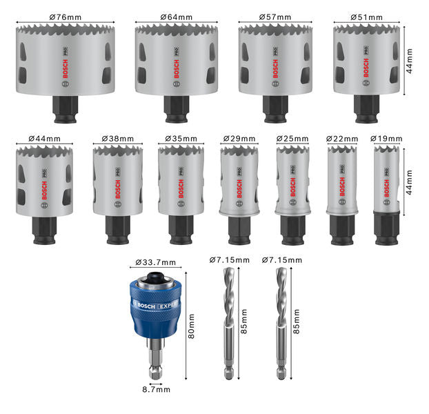 BOSCH Set PRO Multi Material PC Plus testera za otvore, 14 kom. - Komplet testera za otvore P MM B 14P Set (2608594434) Power Tools BOSCH Madras doo Beograd