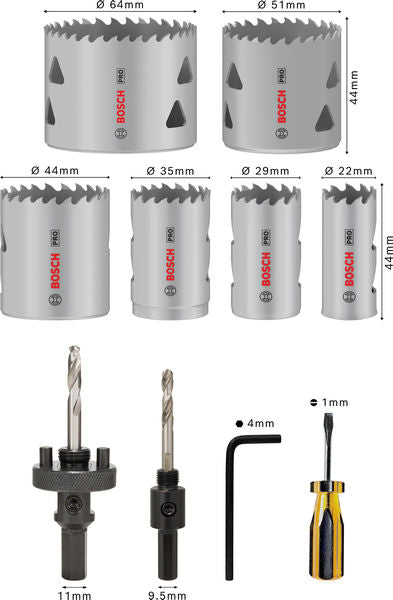 BOSCH Set PRO Multi Material testera za otvore, 12 kom. - Komplet testera za otvore T MM B 12P Set (2608900524) Madras doo Beograd Madras doo Beograd