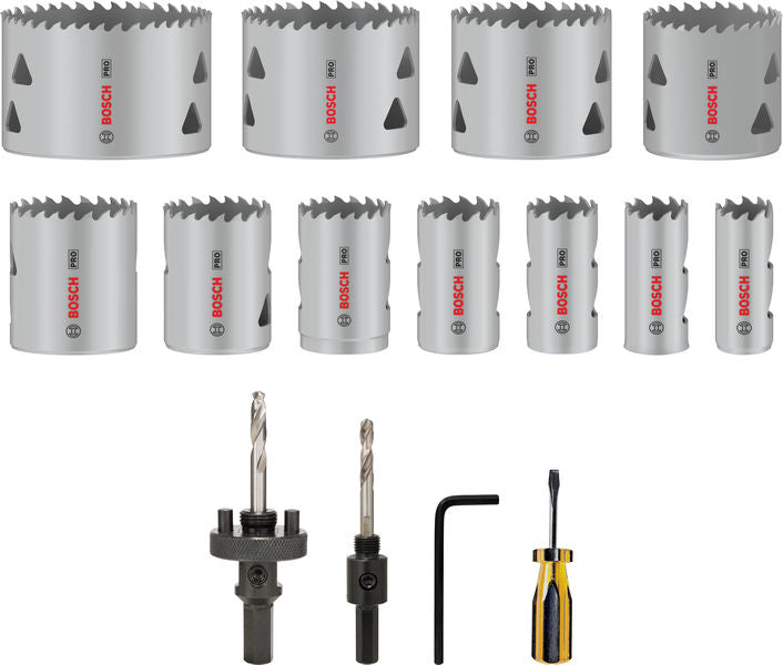 BOSCH Set PRO Multi Material testera za otvore, 17 kom. - Komplet testera za otvore T MM B 17P Set (2608900525) Madras doo Beograd Madras doo Beograd