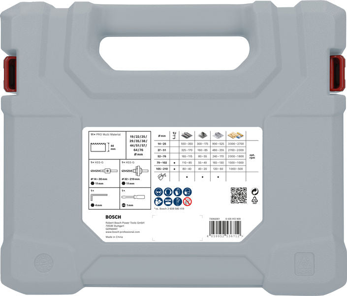 BOSCH Set PRO Multi Material testera za otvore, 17 kom. - Komplet testera za otvore T MM B 17P Set (2608900525) Madras doo Beograd Madras doo Beograd