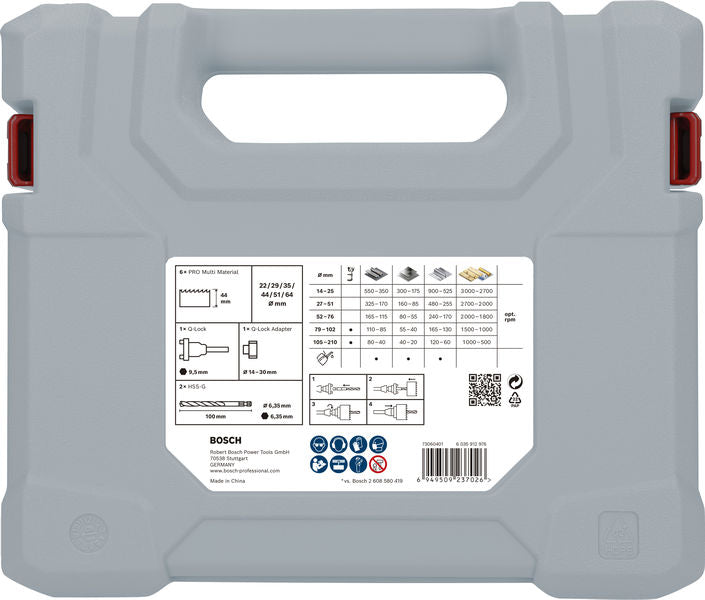 BOSCH Set PRO Multi Material testera za otvore sa Q-Lock steznom glavom, 10 kom. - Komplet testera za otvore T MM B 10P Set (2608901550) Madras doo Beograd Madras doo Beograd