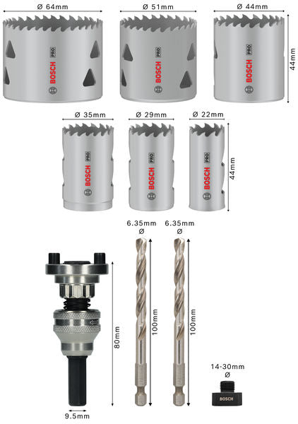 BOSCH Set PRO Multi Material testera za otvore sa Q-Lock steznom glavom, 10 kom. - Komplet testera za otvore T MM B 10P Set (2608901550) Madras doo Beograd Madras doo Beograd