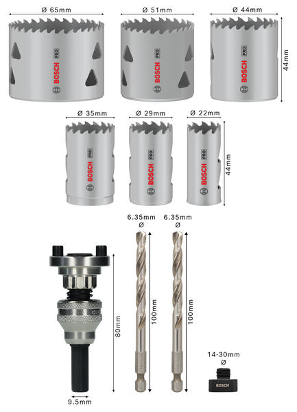 BOSCH Set PRO Multi Material testera za otvore sa Q-Lock steznom glavom, 10 kom. - Komplet testera za otvore T MM B 10P Set (2608901551) Madras doo Beograd Madras doo Beograd