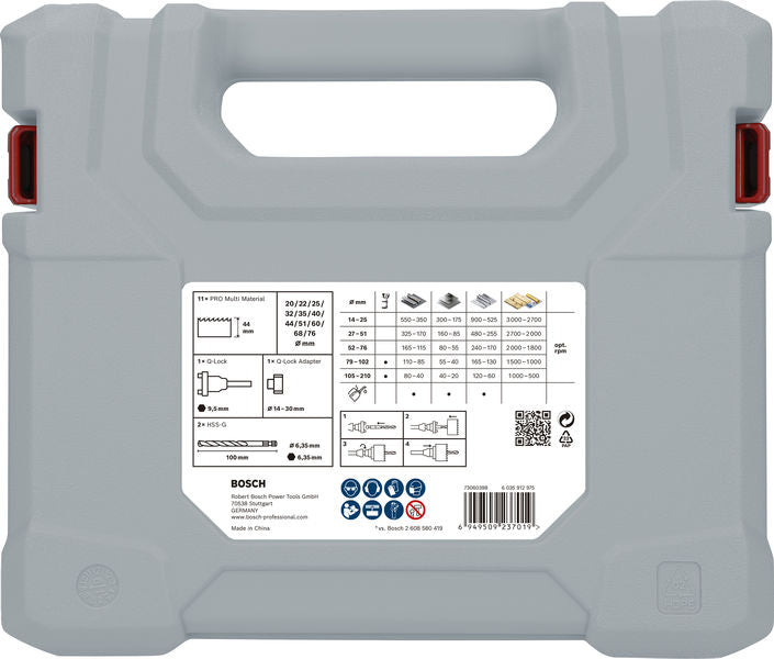 BOSCH Set PRO Multi Material testera za otvore sa Q-Lock steznom glavom, 15 kom. - Komplet testera za otvore T MM B 15P Set (2608901549) Madras doo Beograd Madras doo Beograd