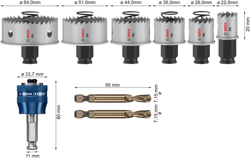 BOSCH Set PRO Sheet Metal PC Plus testera za otvore, 8 kom. - Testera za otvore P SM B 8P Set (2608594474) Power Tools BOSCH Madras doo Beograd