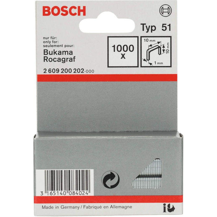 Bosch spajalica od pljosnate žice tip 51 10 x 1 x 10 mm - 2609200202 Spajalica BOSCH BOSCH-2609200202 Madras doo Beograd