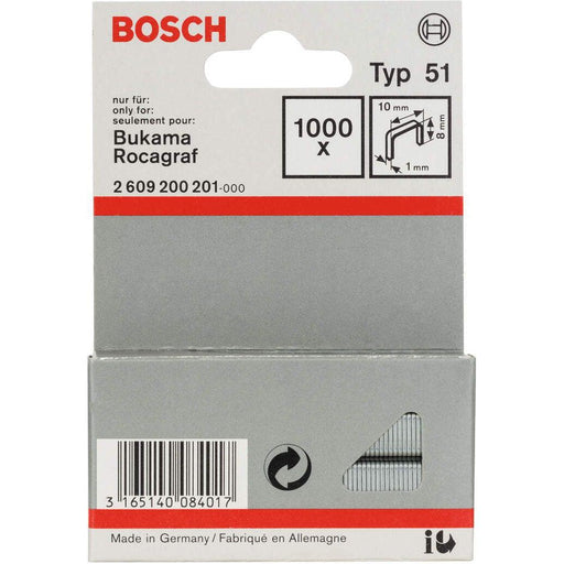 Bosch spajalica od pljosnate žice tip 51 10 x 1 x 8 mm - 2609200201 Spajalica BOSCH BOSCH-2609200201 Madras doo Beograd