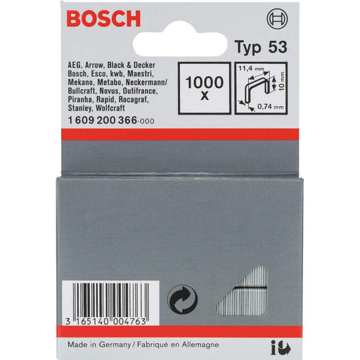 Bosch spajalica od tanke žice tip 53 11,4 x 0,74 x 10 mm 1000kom - 1609200366 Spajalica BOSCH BOSCH-1609200366 Madras doo Beograd