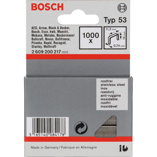 Bosch spajalica od tanke žice tip 53, nerđajuća Tip 53; dužina 14 mm - 2609200217 Spajalica BOSCH BOSCH-2609200217 Madras doo Beograd