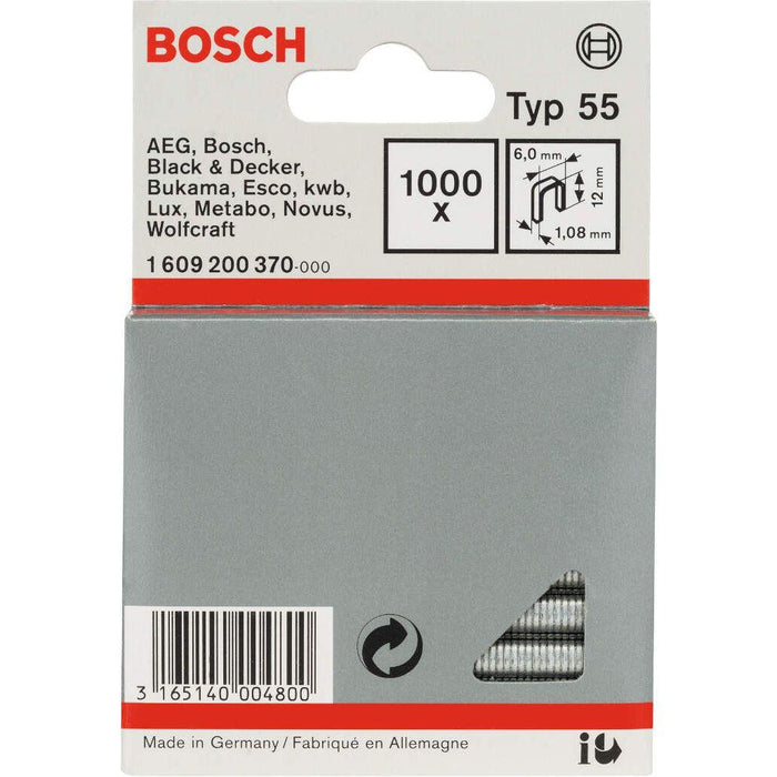 Bosch spajalica sa uskim leđima tip 55 6 x 1,08 x 12 mm - 1609200370 Spajalica BOSCH BOSCH-1609200370 Madras doo Beograd