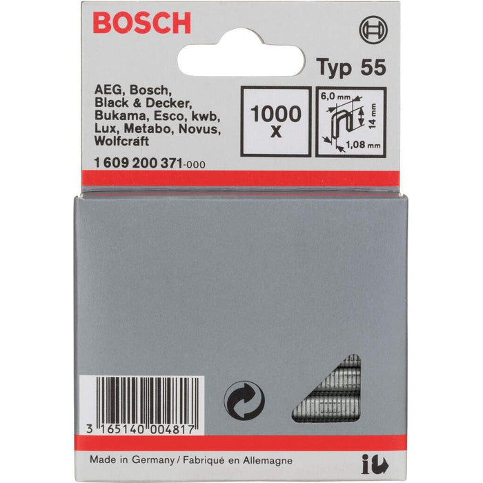 Bosch spajalica sa uskim leđima tip 55 6 x 1,08 x 14 mm - 1609200371 Spajalica BOSCH BOSCH-1609200371 Madras doo Beograd