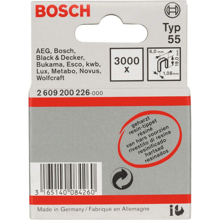 Bosch spajalica sa uskim leđima tip 55 obložena smolom 6 x 1,08 x 19 mm - 2609200226 Spajalica BOSCH BOSCH-2609200226 Madras doo Beograd