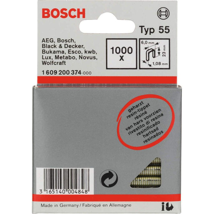 Bosch spajalica sa uskim leđima tip 55 obložena smolom 6 x 1,08 x 23 mm - 1609200374 Spajalica BOSCH Madras doo Beograd