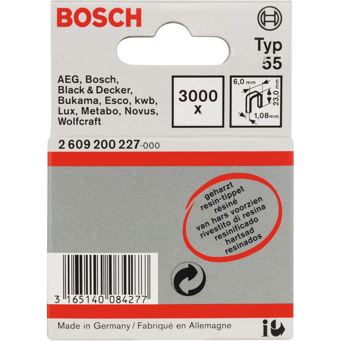 Bosch spajalica sa uskim leđima tip 55 obložena smolom 6 x 1,08 x 23 mm - 2609200227 Spajalica BOSCH BOSCH-2609200227 Madras doo Beograd