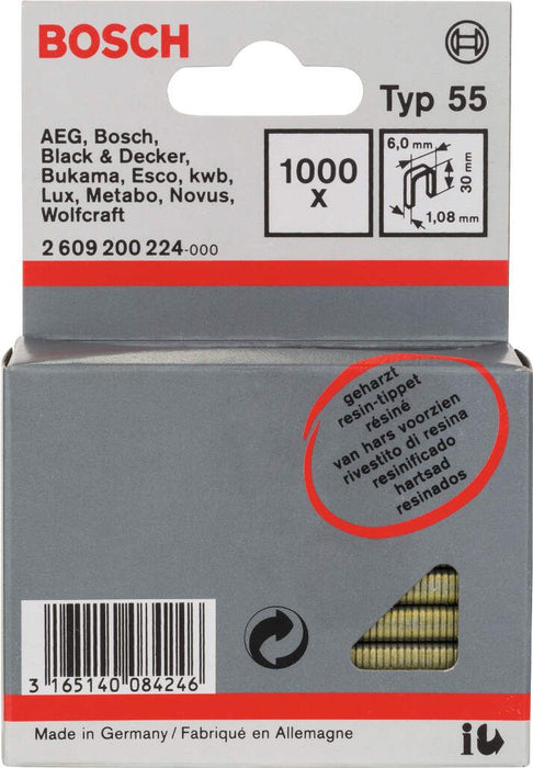 Bosch spajalica sa uskim leđima tip 55 obložena smolom 6 x 1,08 x 30 mm - 2609200224 Spajalica BOSCH BOSCH-2609200224 Madras doo Beograd