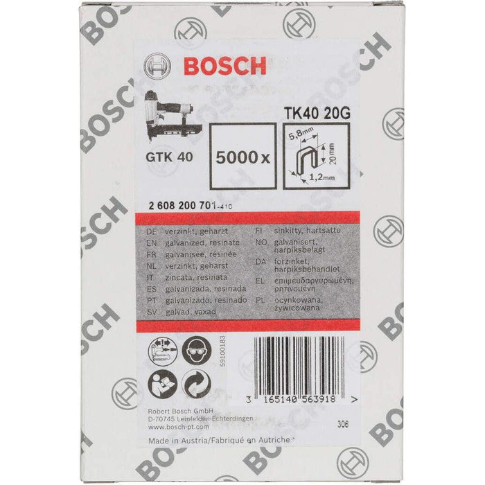 Bosch spajalica TK40 20G 1,2 mm, 20 mm, pocinkovana - 2608200701 Spajalica BOSCH BOSCH-2608200701 Madras doo Beograd