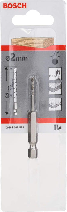 Bosch spiralna burgija za drvo, 1/4" šestostrana drška 2 x 24 x 62 mm - 2608595518 Burgija za drvo BOSCH BOSCH-2608595518 Madras doo Beograd