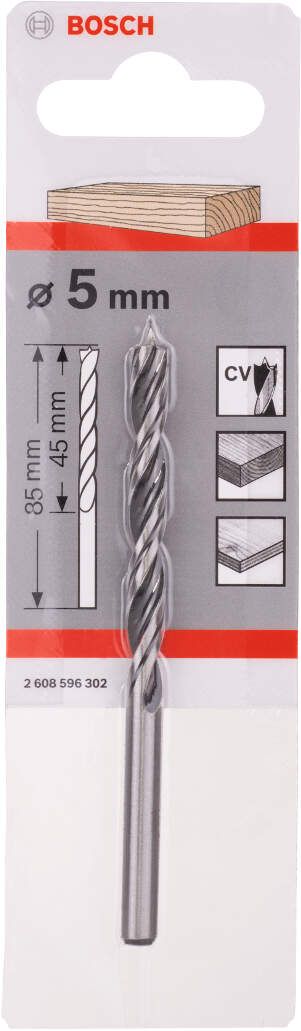 Bosch spiralna burgija za drvo standard 5 x 52 x 86 mm, d 5 mm pakovanje od 1 komada - 2608596302 Burgija za drvo BOSCH BOSCH-2608596302 Madras doo Beograd