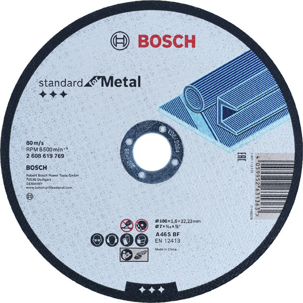 BOSCH Standard for Metal ravna rezna ploča 180 mm, 22,23 mm - Rezna ploča Standard for Metal 180x1,6mm (2608619769) Madras doo Beograd Madras doo Beograd