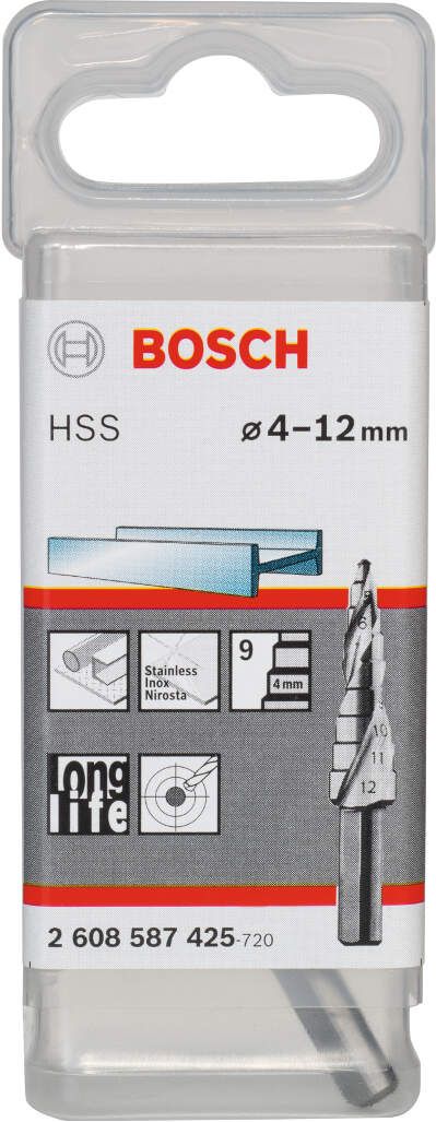 Bosch stepenaste burgije HSS 4 - 12 mm, 6,0 mm, 66,5 mm - 2608587425 Burgija HSS BOSCH BOSCH-2608587425 Madras doo Beograd