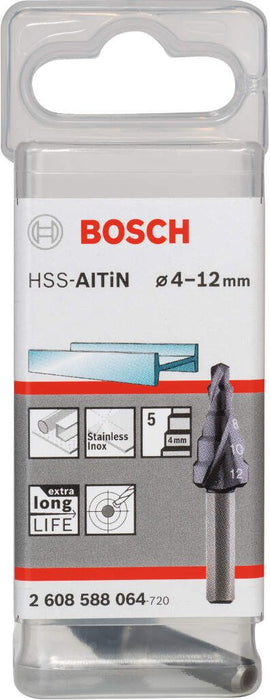 Bosch stepenaste burgije HSS-AlTiN 4 - 12 mm, 6,0 mm, 50 mm - 2608588064 Burgija HSS BOSCH BOSCH-2608588064 Madras doo Beograd