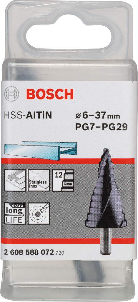 Bosch stepenaste burgije HSS-AlTiN 6 - 37 mm, 10,0 mm, 93 mm - 2608588072 Burgija HSS BOSCH BOSCH-2608588072 Madras doo Beograd