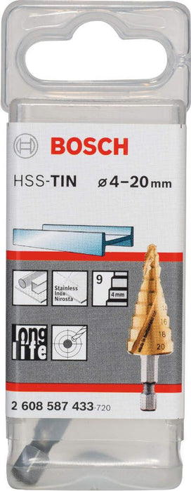 Bosch stepenaste burgije HSS-TiN 4 - 20 mm, 70,5 mm - 2608587433 Burgija HSS BOSCH BOSCH-2608587433 Madras doo Beograd