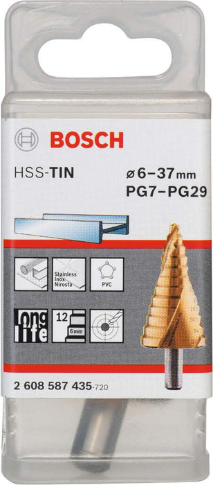 Bosch stepenaste burgije HSS-TiN 6 - 37 mm, 10,0 mm, 93 mm - 2608587435 Burgija HSS BOSCH BOSCH-2608587435 Madras doo Beograd