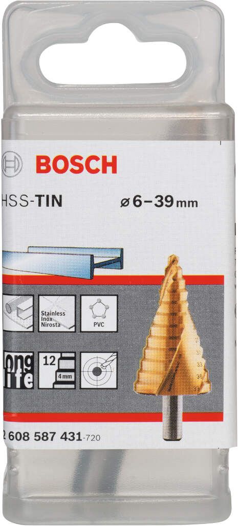 Bosch stepenaste burgije HSS-TiN 6 - 39 mm, 10,0 mm, 93,5 mm - 2608587431 Burgija HSS BOSCH BOSCH-2608587431 Madras doo Beograd