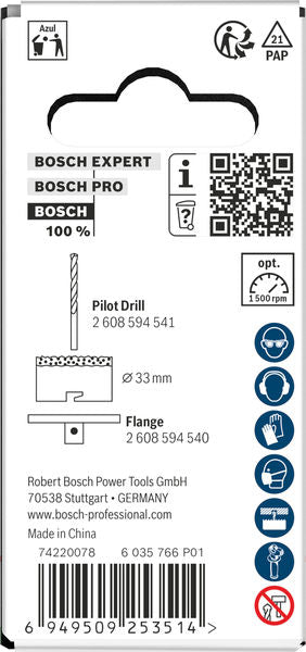 BOSCH Testera za otvore sa držačem za cigle i meke pločice, 33×60 mm - Testera za otvore A B&S T 33mm (2608594532) Power Tools BOSCH Madras doo Beograd
