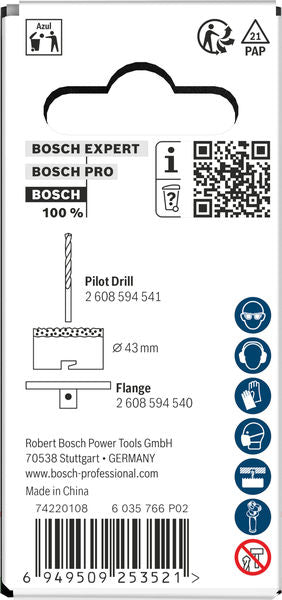 BOSCH Testera za otvore sa držačem za cigle i meke pločice, 43×60 mm - Testera za otvore A B&S T 43mm (2608594533) Power Tools BOSCH Madras doo Beograd